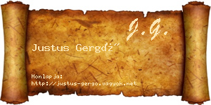 Justus Gergő névjegykártya